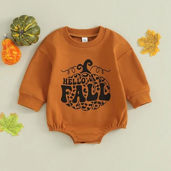 0-18 м, Сладък костюм за Хелоуин за малки момичета и момчета с писмото принтом тиква, есенна hoody, тела