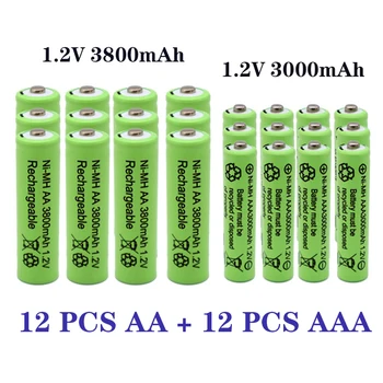 1.2 AA 3800 mah NI-MH Акумулаторни батерии + 1.2 AAA 3000 mah Акумулаторна батерия NI-MH батерия