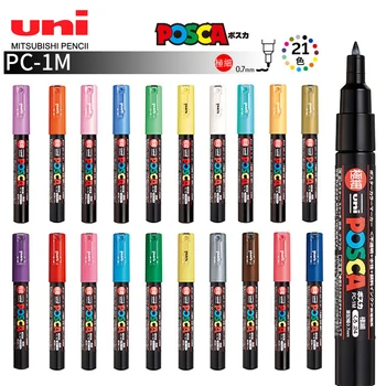 1бр UNI POSCA Маркерная дръжка PC-1M POP Poster Paint Pen/Реклама Графити 0.7 mm Художествени консумативи Канцеларски материали гама цветове по Избор