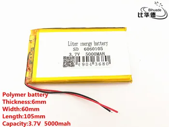 2 бр./лот 3,7 5000 ма 6060105 полимерно-литиева LiPo акумулаторна Батерия за GPS PSP DVD
