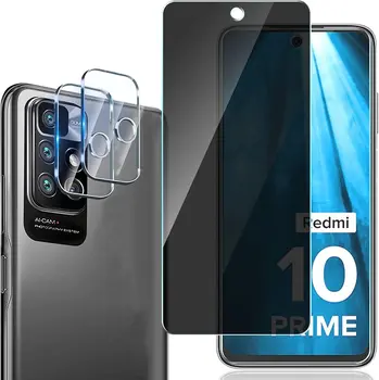 [2] Защитно фолио за обектива на камерата и [1 Опаковка] Защитен слой от закалено стъкло за защита на екрана Xiaomi Redmi 10 4G/ Redmi 10 Prime