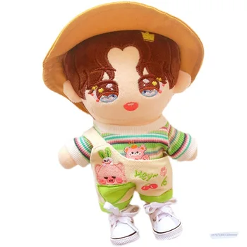 20 см стоп-моушън облекло Тениска с пагон панталони, шапка, аксесоари за кукли нашето поколение Корея Kpop EXO idol Кукли подарък DIY