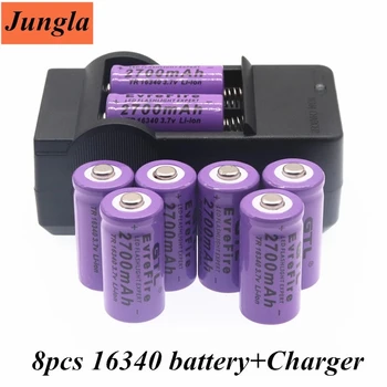 2023 100% Нова оригинална Батерия 16340 cr123a lithium 16340 Батерия 2700 mah 3,7 В Литиево-йонна Акумулаторна Батерия + Зарядно устройство 16340