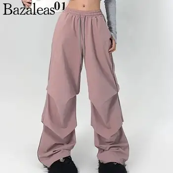 2023 bazaleas store Y2K женски сафари с ниска талия унисекс панталон cargo Панталони дамски дълги панталони с рюшами облекло Trf
