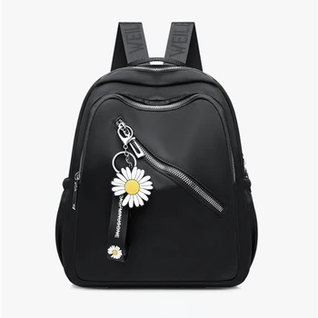 2023 Горещ женски раница, ежедневни найлон однотонная училищна чанта, модерна чанта с подвижен пагон, водоустойчива чанта