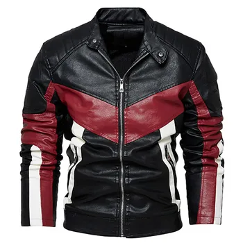 2023 Нов мъжки модерен кожен мотоциклет костюм, тенденция, красиво ежедневното палто, корейската версия, удебелена яке от изкуствена кожа