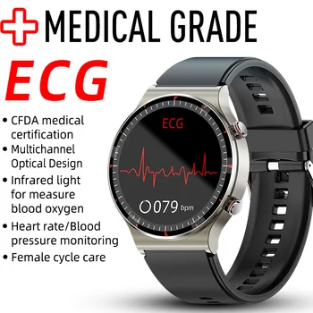 2023 Новите смарт часовници ECG за мъже, монитор здраве, монитор на сърдечната честота, кръвното налягане, IP67, водоустойчива спортни умни часовници за Xiaomi