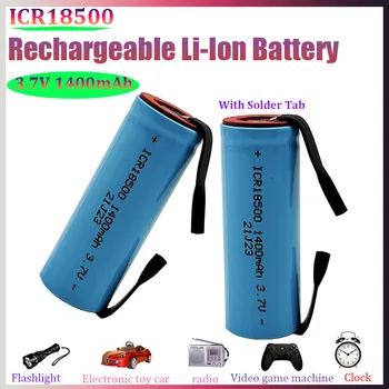 3,7 В ICR18500 1400 mah Акумулаторна Йонна Батерия с Припой за Led Фенерче Фарове Компактна Преносима Резервна Батерия