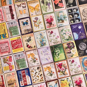 46 парчета от Мини-скоростна Етикети печат на Рози, Цветя, Пеперуди пощенски печат Материал за scrapbooking Планер на канцеларски материали DIY