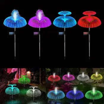 7-цветна лампа във формата на медузи, led светлини от Слънчева градина, водоустойчива лампа за тревата, RGB, с променящ се пейзаж, за декор двора на пистата, косене на тревата