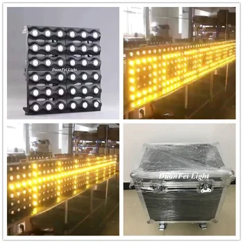 (flightcase) 4lot high bright stage blinder light 36x3w златист цвят led матрични лампа dmx led blinder