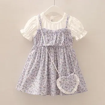 Kawaii Baby, пролет и лято 2023, нова рокля на принцеса за момичета, корейската версия, памучно ежедневното рокля, сладко