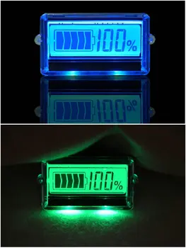 LCD дисплей С Висока Ниво на Заряд на Батерията, Индикатор за Капацитет на батерията 8-63 В Синьо/Зелена Светлина, Вольтаметр, Кулонометр, Части За Електрически Велосипеди, Скутери