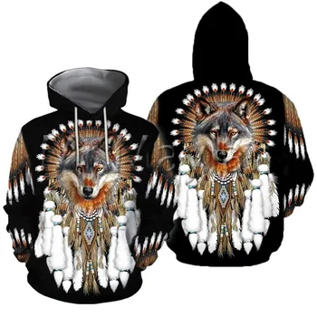 Native Spirit Wolf, модни блузи с 3D принтом, мъжки hoody с качулка, пуловер Унисекс, ежедневни яке, есенно-зимния спортен костюм