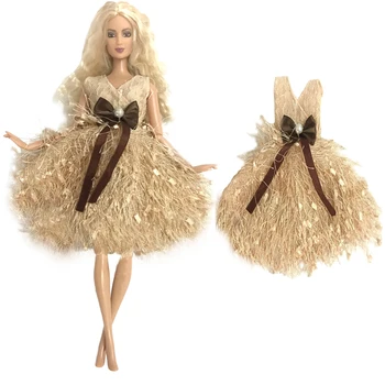 NK 1 бр. модерен мини-рокля с пола, с красива вечерна рокля за Барби кукли, дрехи, аксесоари, подаръци за кукли 1/6 за момичета