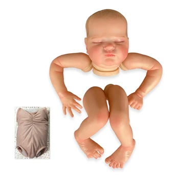 NPK 19 инча Вече боядисани детайли кукли-реборна 3D-картина Pascale Сладко Спи Бебето с видими венами, тканевое тяло в комплект