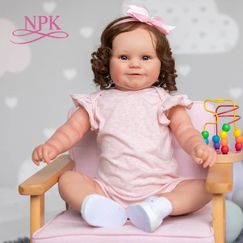 NPK си maddie Двухразмерная версия на Преродения за деца, популярна сладка кукла на момиче с кестенява коса, меко тяло за прегръдки, благородна кукла