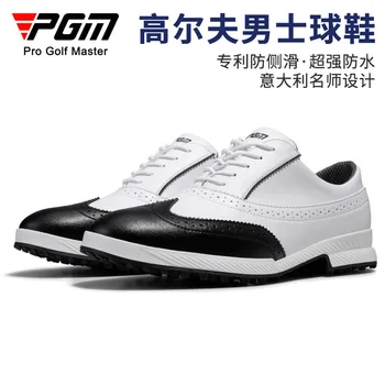 PGM нови обувки за голф, водоустойчив мъжки спортни обувки с шипове противоскользящими