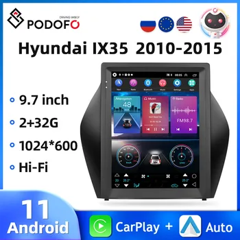 Podofo Android 11 Автомобилен Радиоприемник За Hyundai IX35 2010-2015 Автомобилен Мултимедиен Плеър WIFI Авторадио Carplay Автоматичен Вертикален Екран, GPS DSP