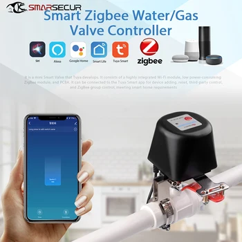 Sasha ZigBee 3.0 Smart Automatic Gas Water Valve Controller Timing APP/Гласово дистанционно управление за Алекса Google Home Асистент