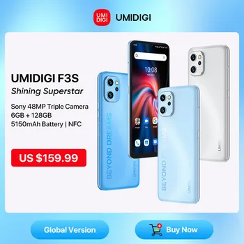 UMIDIGI F3S Android Смартфон 11 Глобалната версия на Unisoc T610 6 GB 128 GB 6,7 