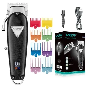 VGR Регулируема Машина за подстригване Професионален електрически Тример за коса Безжична машина за подстригване на брада за мъже Акумулаторна батерия USB