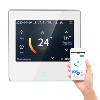 WiFi Умен термостат Програмируем термостат приложението Гласов контрол и Регулатор на температурата за електрическо подгряване на пода на Топла вода