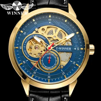 WINNER Автоматични механични мъжки ръчен часовник в стил милитари, спортни мъжки часовници, най-добрата марка за луксозни модни мъжки часовници с виртуален скелет, подарък 8185