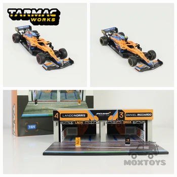 Works Tarmac 1:64 2021 McLaren F1 MCL35M /Pit Garage Molded под налягане модел автомобил