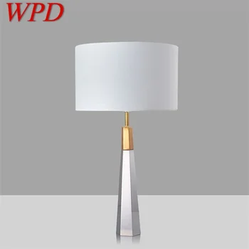 WPD, модерните настолни лампи за спалня, дизайн E27, бял кристал настолна лампа, домашен led декоративна лампа за фоайе, нощни офис