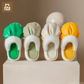 Youpin/ нови памучни чехли, моден тренд, с универсални непромокаеми памучни чехли, разноцветни дамски зимни домашни памучни чехли