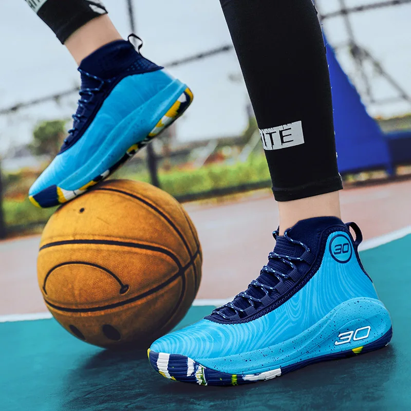 Мъжки баскетболни обувки, дишаща амортизирующая нескользящая носен спортни обувки за тренировка във фитнес залата, баскетболни маратонки за жени