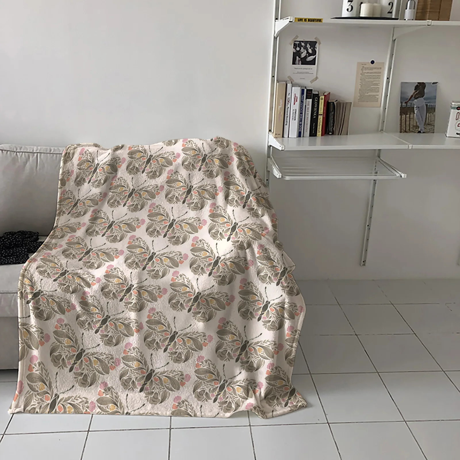 Абстрактни Одеяла с пеперуди и листа, Джобно Меки Покривки за легла, Офис Покривки, фланелевое Одеяло