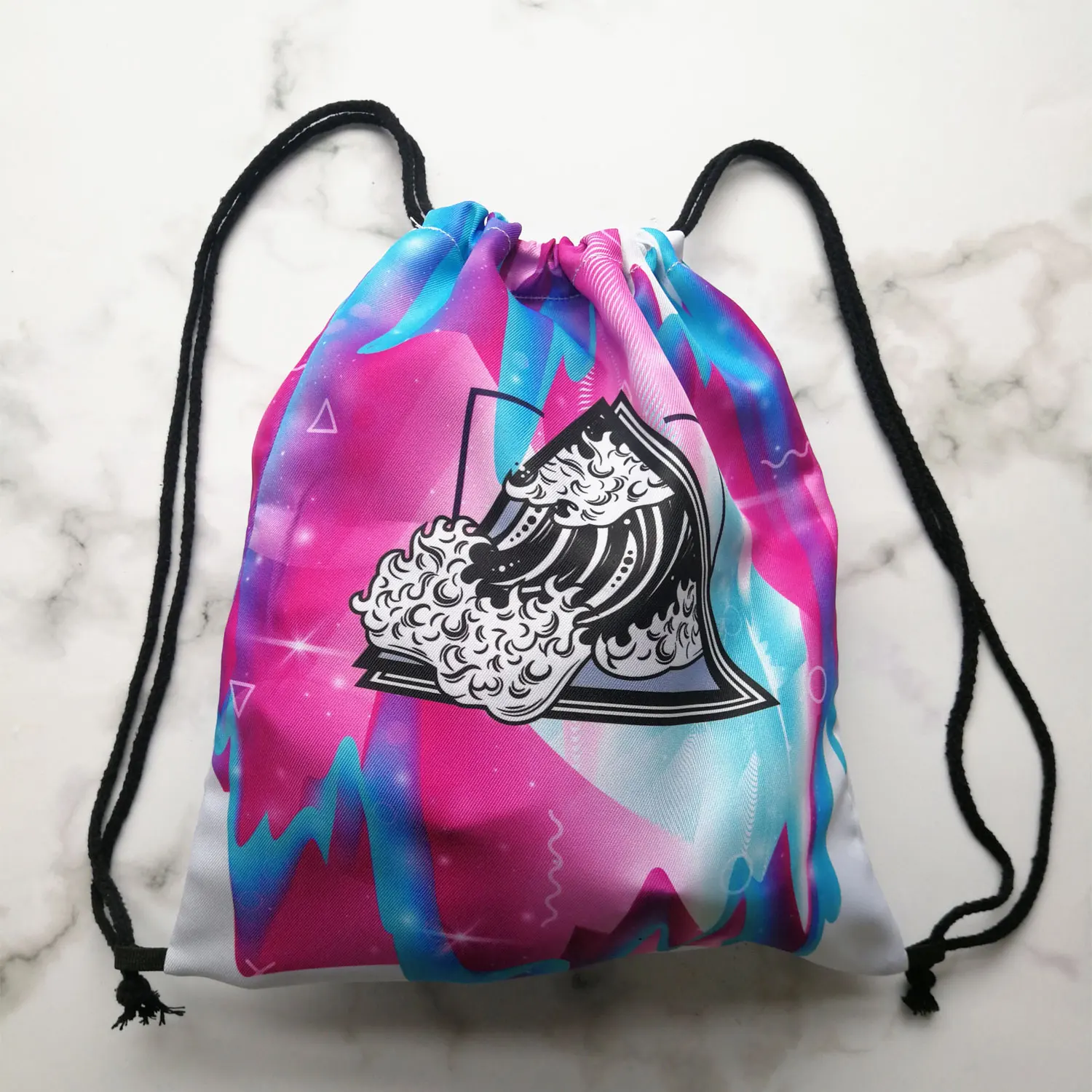 Чанта за спортни обувки с хубав цветен принтом котка, джоб на съвсем малък, чанти меки корици, преносим всекидневни женски раница на поръчка