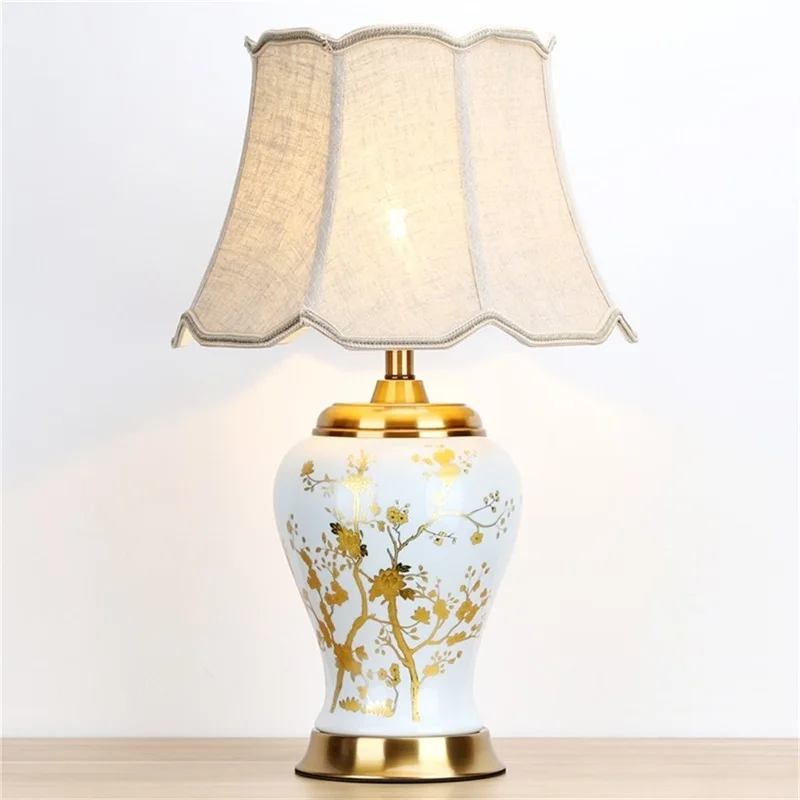 Керамични настолни лампи SOURA, луксозна модерна плат за фоайе, дневна, офис, креативни спални, хотела