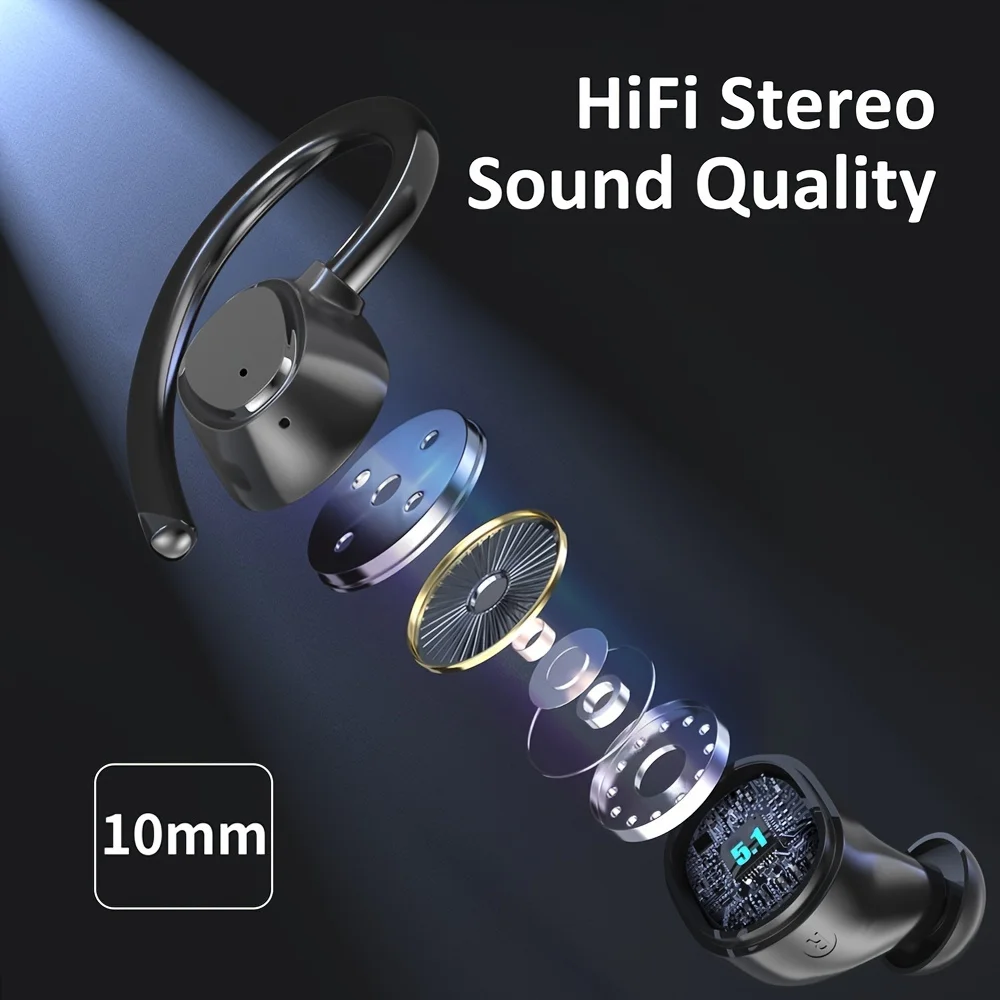Безжични слушалки LIFEBEE i21 Bluetooth V5.3, спортни слушалки IPX7, водоустойчиви слушалки в ушите с микрофон, с дълбоки баси за бягане