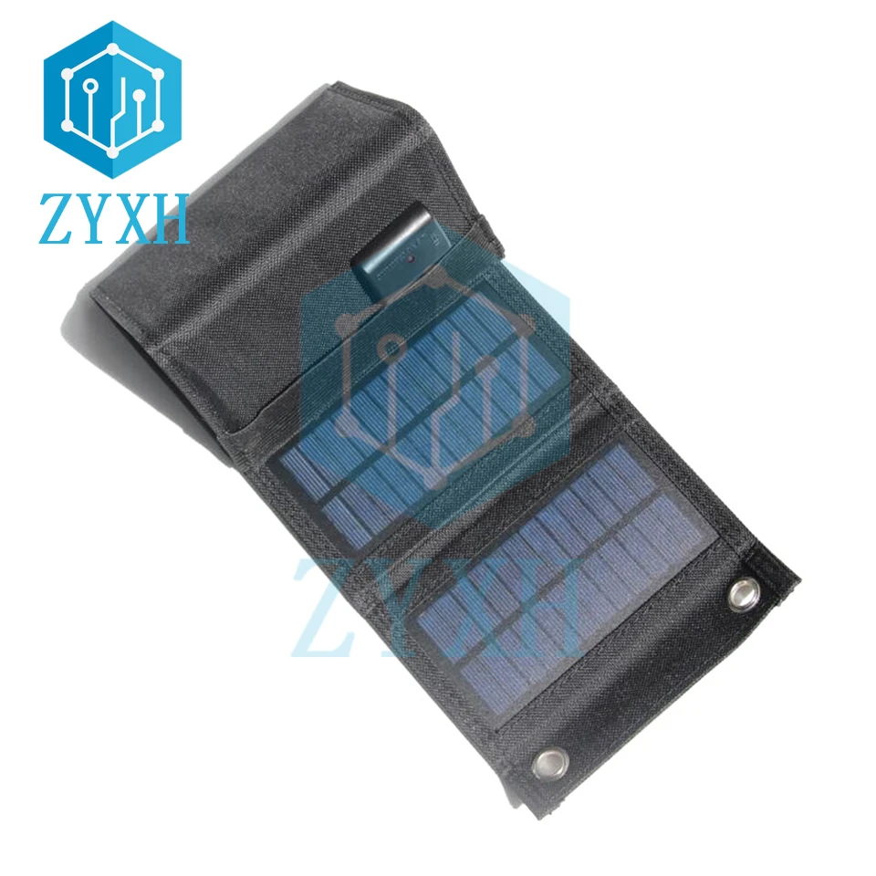 Слънчеви панели от поликристален силиций с мощност 7.5w, сгъваем портативен USB порт, за разходки, за зареждане на батерията