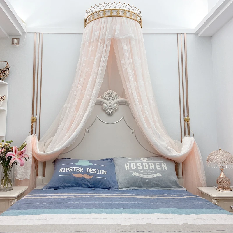 Короната на принцеса mosquito net Завеса за легла Декор на Детска Стая За Момичета в Нощна Мрежа от прежди Романтични Палатки принцеса Балдахин за легло