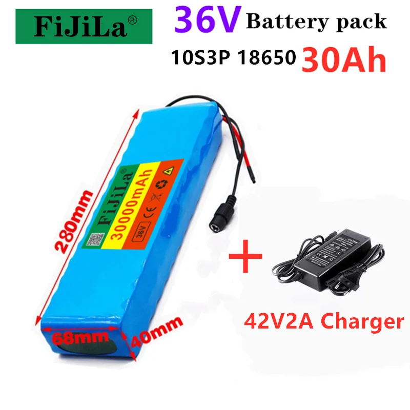 10S3P36V 30ah Batterie ebike batterie pack 18650 Li-Ion Batterie 500W High Power und Kapazität 42V Motorrad roller mit+ladegerät