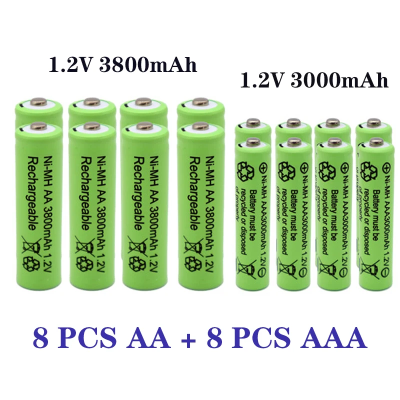 1.2 AA 3800 mah NI-MH Акумулаторни батерии + 1.2 AAA 3000 mah Акумулаторна батерия NI-MH батерия