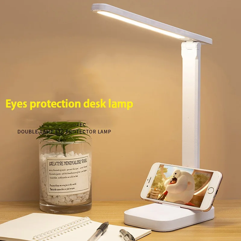Светодиодна настолна лампа 3 на цвят, с регулируема яркост, Тъчпад Сгъваема настолна лампа, Нощно шкафче за четене, за Защита на очите, лека нощ с USB зареждане