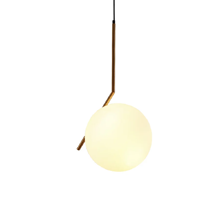 Модерна минималистичная ресторанная полилей в скандинавски стил, стъклена топка, окачена лампа за спални с една глава, бар столове, осветителни тела, висящи лампи