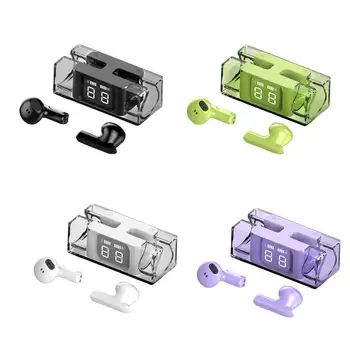 Акумулаторна слушалки, които предпазват от пот, версия 5.3, стереозвук, слушалки, преносими слушалки за офис, работа в салона, пътуване, игри