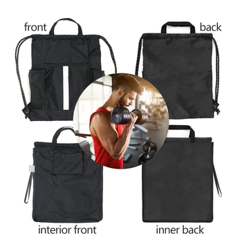 Баскетболно чанта с цип за момчета през рамо с двойна странична вкара чанта, Сгъваема раница, спортна чанта, футболен раница на съвсем малък
