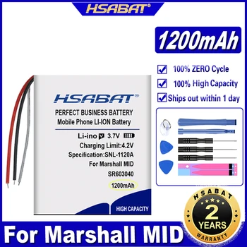 Батерия HSABAT SR603040 1200 ма батерия за батерии Marshall MID/Major II 2/Major III 3/слушалки SR603040