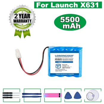 Батерия LOSONCOER 5500 mah за Launch X631 Four Wheel Aligner с дълъг обновяване на батерията