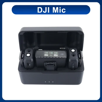 Безжичен микрофон DJI Mic, двуканална запис, предаване на разстояние 250 m, професионално студийно оборудване за записване на звук