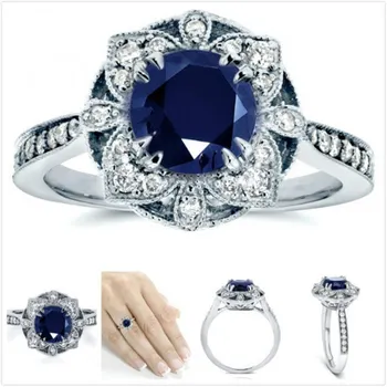 Великолепните цветни пръстени кубическим цирконием за дама на годишнина от сватбата, Елегантни модни аксесоари, Подаръци, Модни аксесоари