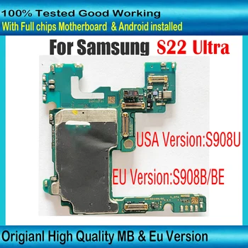 Версия 512GB USA/EU За Samsung Galaxy S22 Ultra S908B S908BE S908U дънна Платка Отключена Логическа Заплащане С Пълни Чипове за Android OS