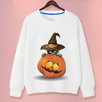 Детска есенно-зимни долната риза с шарките на Хелоуин, Розово, удобни, с кръгло деколте и дълъг ръкав, за деца 2, 3, 4, 5, 6, 7 години